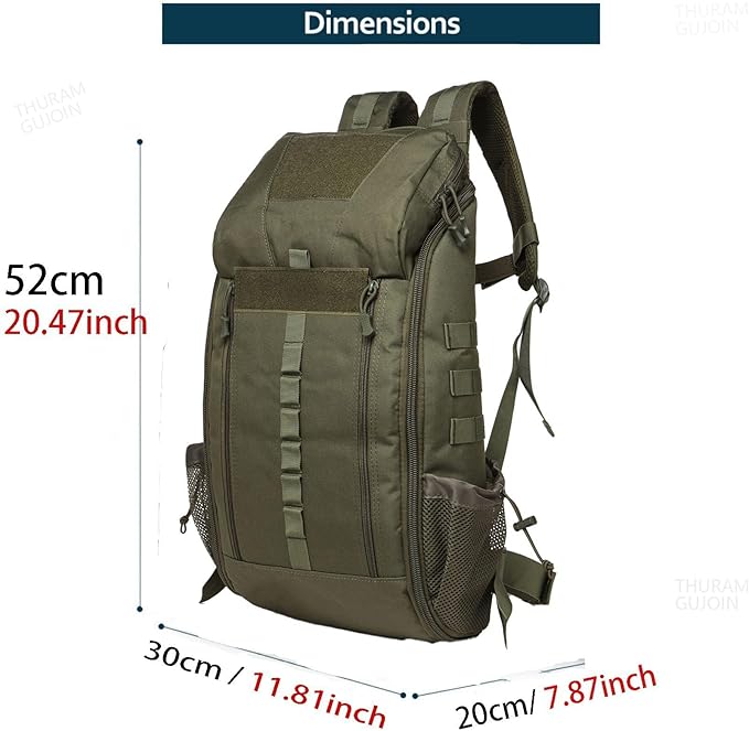 40L Waterproof Tactical Medical Backpack First Aid Bag for Hiking Trekking Hunting Fishing Camping Outdoor Sports (Green)