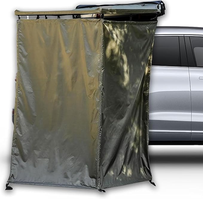 Car Camping Shower TentShower Awning for Roof Rack with RoofPortable Privacy Shelter Bathroom Outdoor Camping Changing RoomOxford Waterproof Tentfor Universal Car Roof Rack Bars