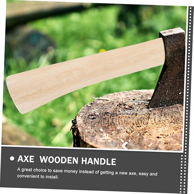 Milisten 2sets Ergonomic Wooden Axe Handle Axe Handle Replacement Shape Camping Hatchet Accessory