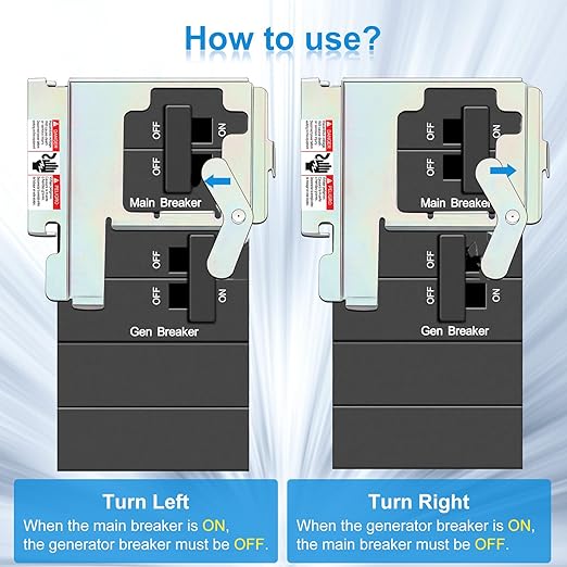 Upgraded ECSBPK02 Generator Standby Power Mechanical Interlock Compatible with Siemens and Murray Generator Interlock Kit for Qp or Mp 15-125 Amp Panel for Switching Between Utility Power and Standby