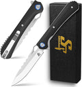 Sitivien ST145 Folding Pocket Knife14C28N Steel BladeG10 Handle EDC Tool Knife for Outdoor SurvivalCampingHikingHunting(Black) …