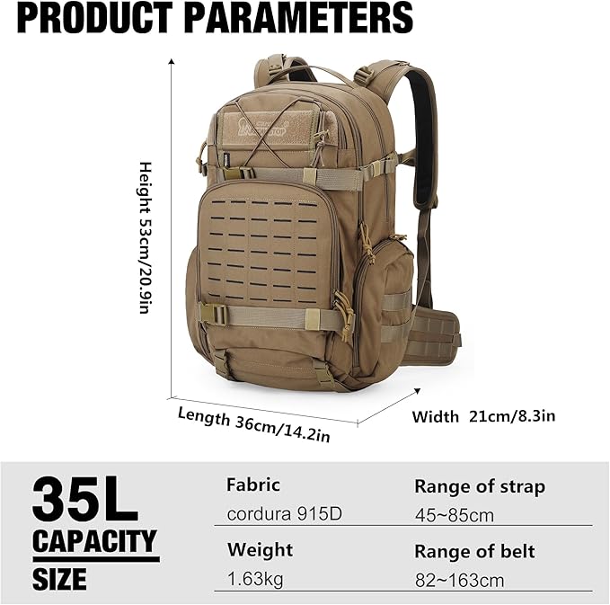 Mardingtop 35L Molle Tactical Military Backpack with Hydration Bladder for Men