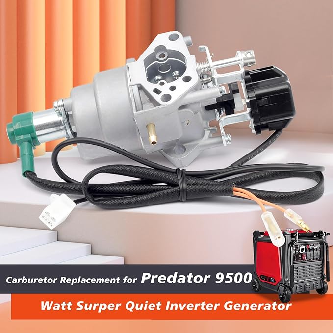 Inverter Generator Carburetor Compatible with Harbor Freight Predator 9500 Watt Surper Quiet Generator Model 57080 and 59188 Air Intake Gaskets Included