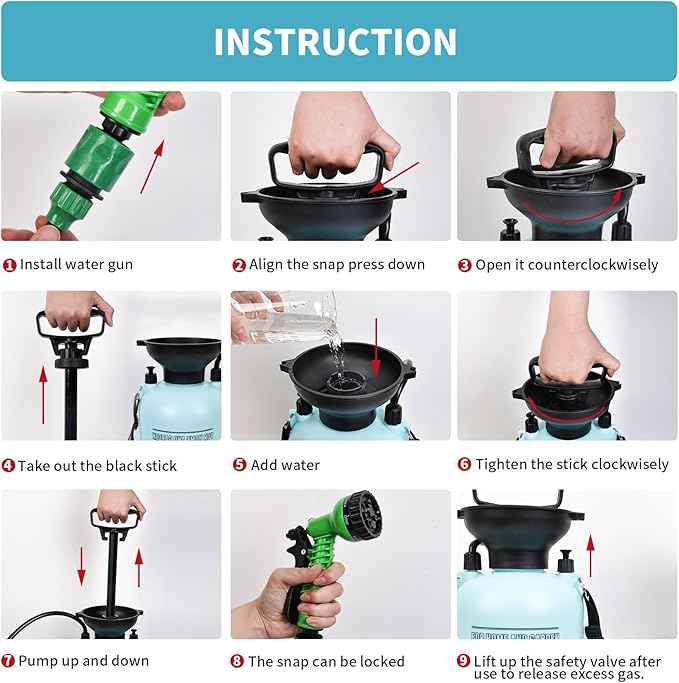 Portable Shower for Camping with 7 Spray Modes Camping Shower for Beach Shower Car Shower Hand Press with Removable Hose and Shower Head