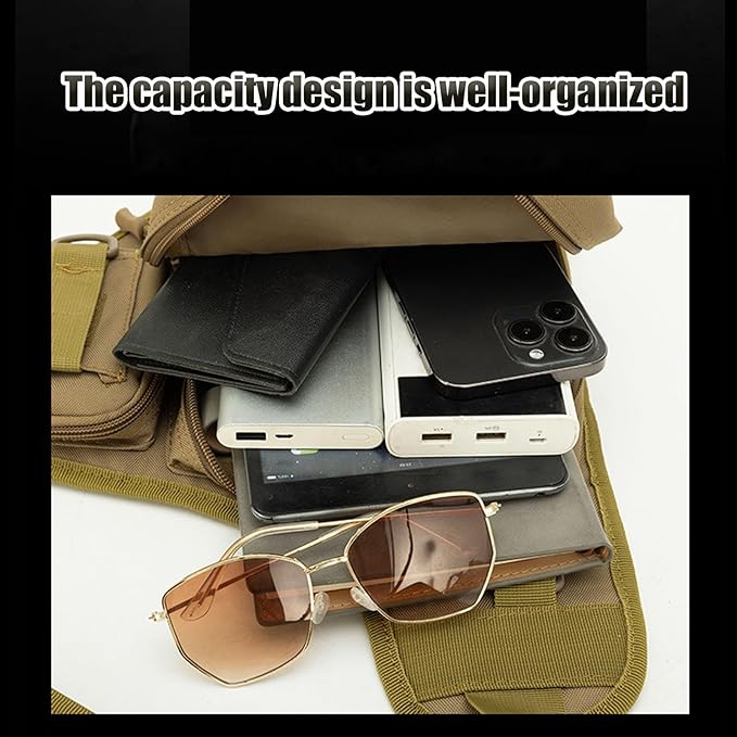 Fishing Waist Bag Travel Hiking Climbing Shoulder Pack for Men Lightweight for Fishing Hiking Camping Kayaking(Brown)
