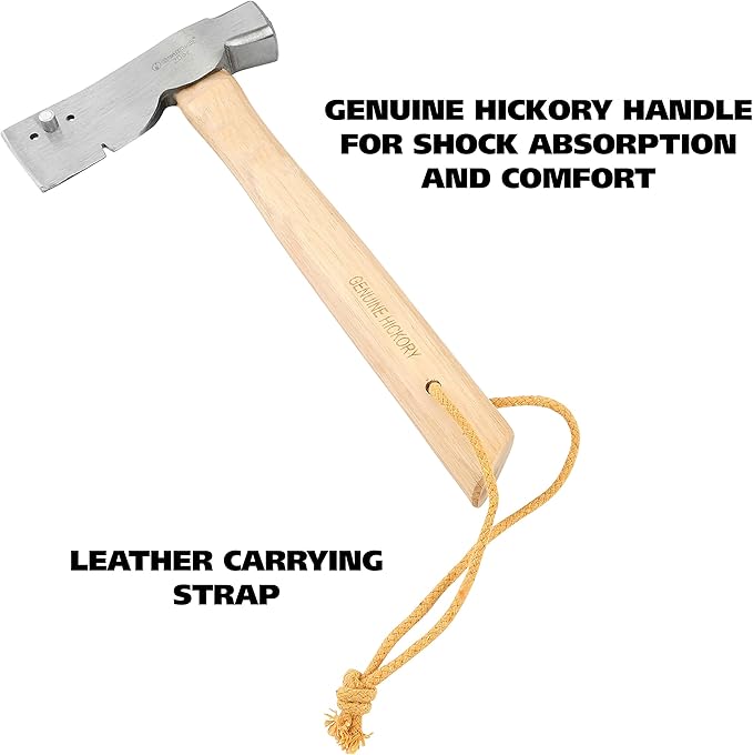 GreatNeck SHR14 Roofing Hatchet 20 Oz. Hatchet Hammer for Installing Roofing Shingles Drop Forged Steel Head Genuine Hickory Handle Roofing Tools