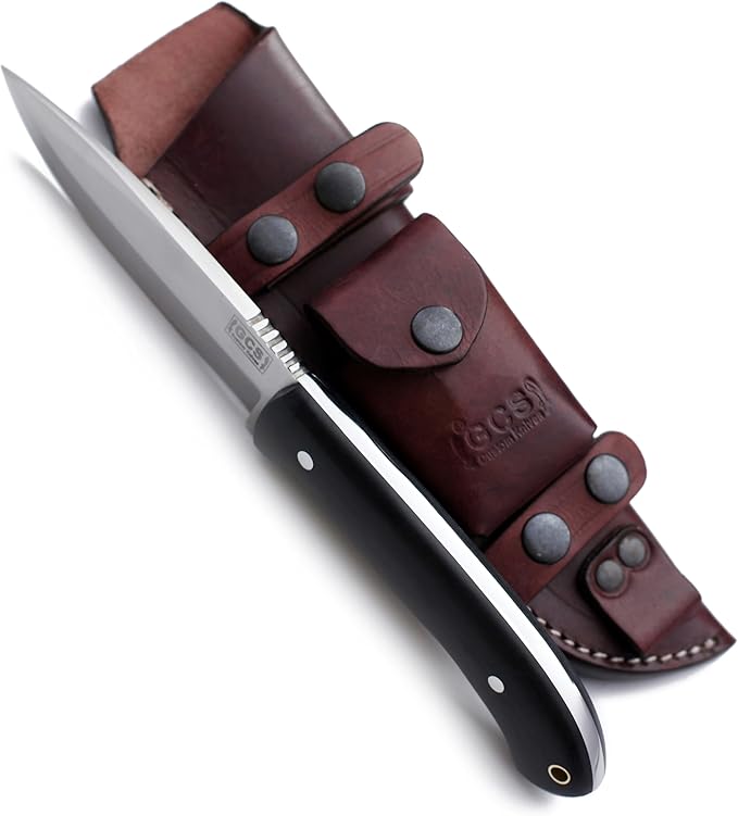GCS Handmade Micarta Handle D2 Tool Steel Tactical Hunting Knife with leather sheath Full tang blade designed for Hunting &amp EDC GCS 6