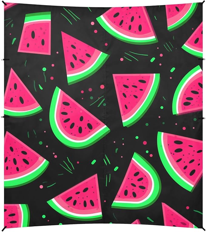 ALAZA Watermelon on Black Beach Tent Sun Shelter Portable Canopy Sunshade for Outdoor Camping Picnics Backyard Fun 10x9 ft