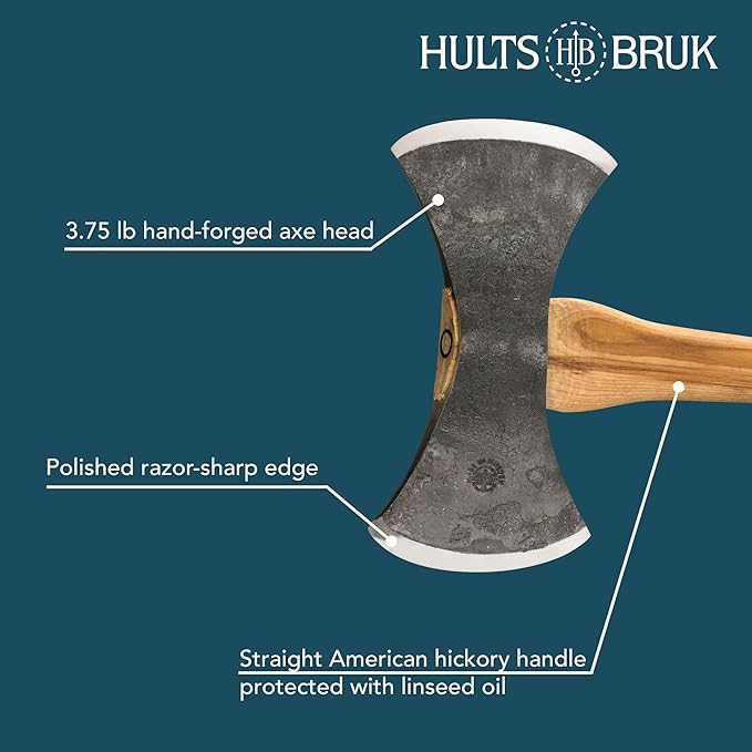 Hults Bruk 840752 Motala Double Bit Axe - 3.75 lb Head 30 Handle