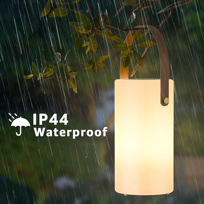Portable Solar Table Lamp 2 in 1 Charging Outdoor Lantern with Remote RGB Cordless Lights Water-Resistant IP44 for Patio Terrace Camping Garden Balcony