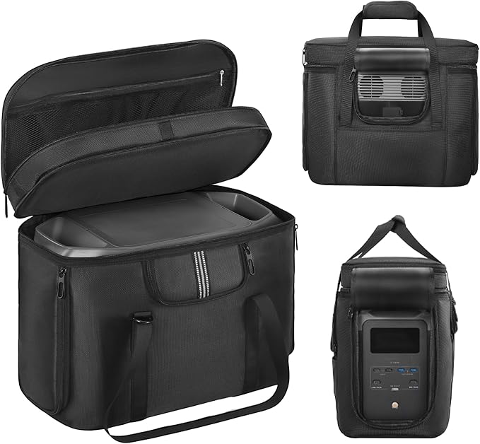 Portable Carrying Case Compatible with ECOFLOW DELTA 2 1024Wh Protective Storage Bag for Power Station and Accessories with Multiple Quick Connect and Heat Dissipation Windows