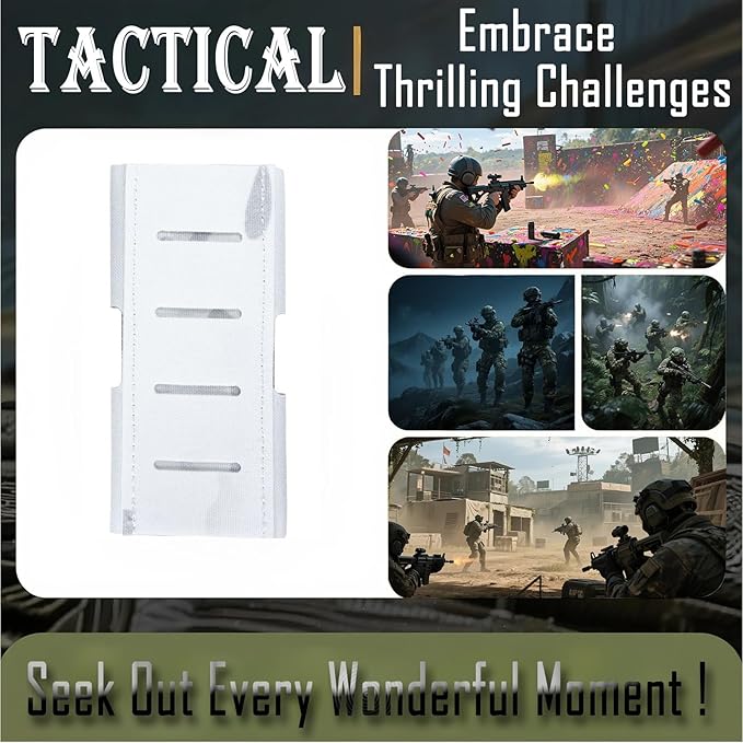 Detachable Horizontal MOLLE Single Module - Hook &amp Loop Adapter for Tactical Waist Rigs Secure Gear with Heavy-Duty Panels