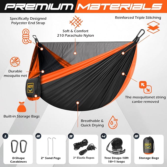Camping Hammock Mosquito NetDouble &amp Single Portable Hammocks Hammocks with 2 Tree StrapsHammock Tent for Travel CampingCamping Accessories for Indoor Outdoor Hiking Backpacking Backyard Beach