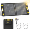 100W Bifacial Portable Solar Panel Bend Resistant Foldable Solar Panel 100Watt 22V Monocrystalline Solar Charger for Power Station IP67 Waterproof for Outdoor Camping Van RV Trip