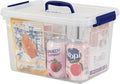 Farmoon 12 Quart Clear Plastic Lidded Storage Bin Latching Storage Box with Handle 1 Pack