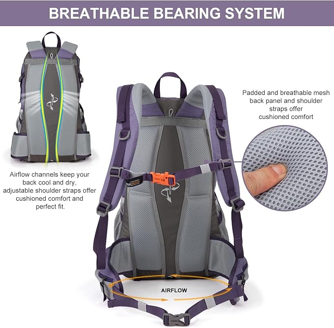 MOUNTAINTOP 40L Hiking BackpackLightweight Travel Backpack for Men Women Outdoor Backpacking Camping