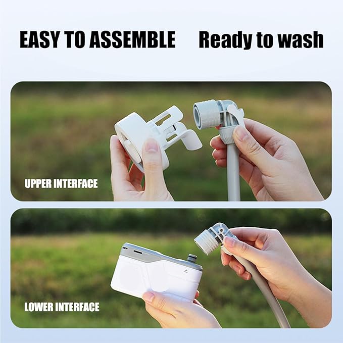 Portable outdoor shower high pressure water-saving showerhead 0.3mm water outlet quick-connect connector suitable for camping travel pet shower