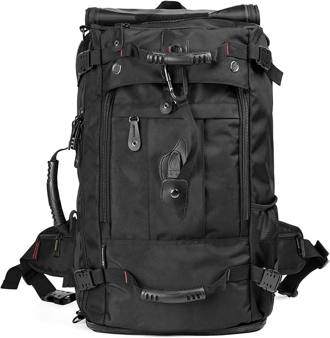 YOUMIAN Large Capacity For Travel Hiking Sports Carry On Backpack Durable Convertible Duffle Bag Laptop airplane (BLack 45L-Normal)