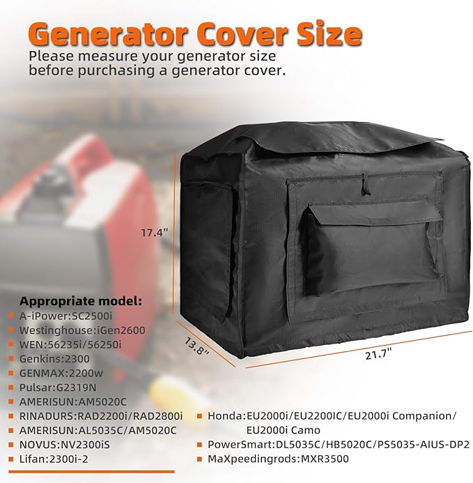 Joramoy Generator Cover While RunningOpened Double-layer 600D Portable Generator Tent for Outside Honda EU2000i EU2200ICWaterproofHeavy Duty