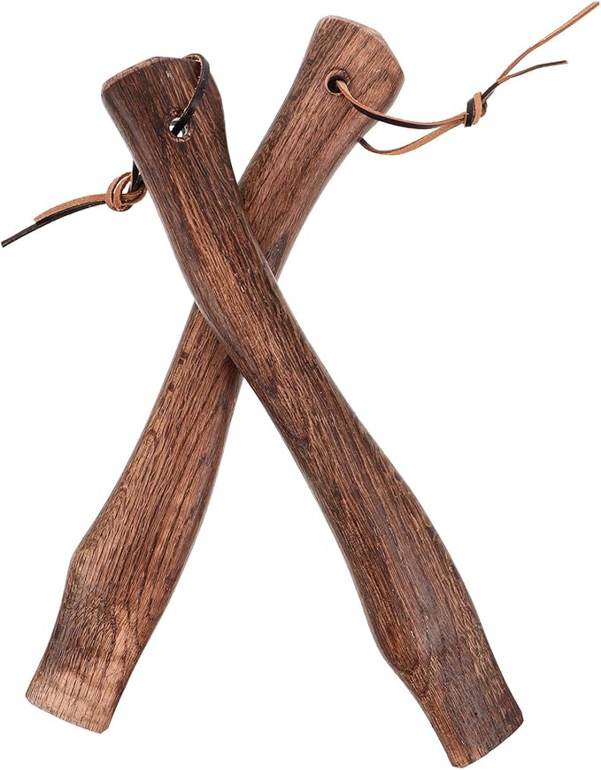 2pcs Wooden Hatchet Handles 33cm with Anti-Slip Grip Replacement Wooden Axe Handles for Camping and Outdoor Chopping Tools