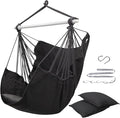 ADVOKAIR Hammock Chair Swing Heavy-Duty Hanging Rope Swing Seat Supports 500 Lbs Ideal for Outdoor Patio Backyard Porch Deck &amp Indoor Bedroom Use