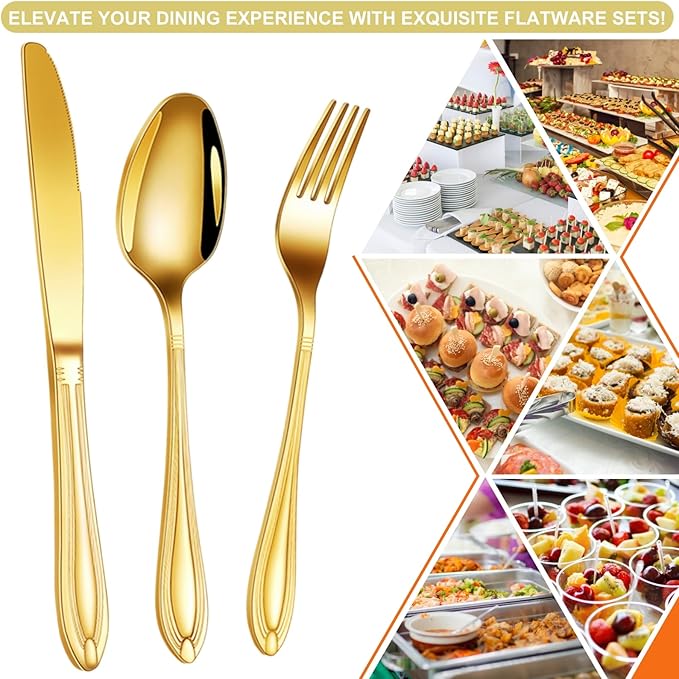 20-Piece Stainless Steel Flatware Set - 18/10 Rustproof Silverware for 4 (5-Piece Setting) | Dishwasher Safe Ergonomic Grip | Wedding &amp Household Cutlery Set in Gift Box