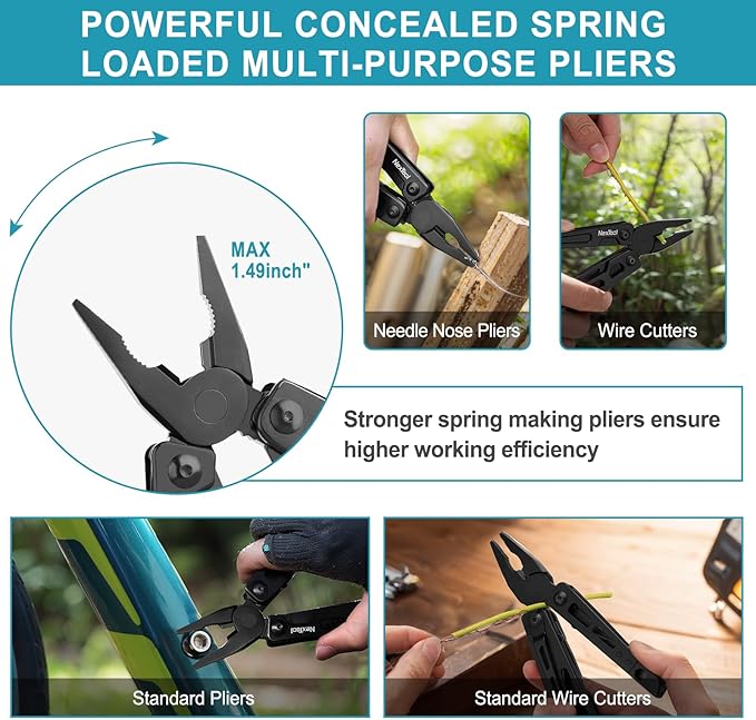 NexTool Adjustable Wrench Multitool 9 in 1 Multi Tool with Multitool Pliers Adjustable Wrench Pocket Knife and Screwdriver Foldable Stainless Steel Multi-Tool for Mechanical Maintenance Camping