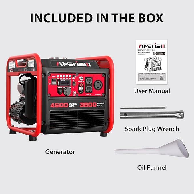 AMERISUN 4500 Watt Inverter Portable Generator With CO Protection RV Ready (AL5040C)