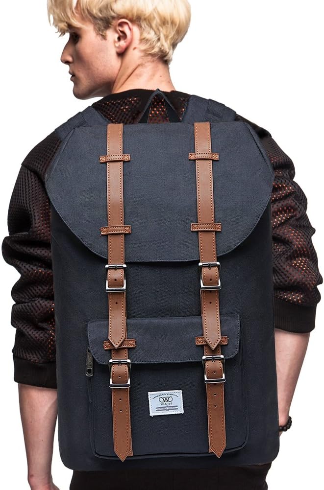 KAUKKO Laptop Outdoor Backpack College Schoolbag Bookbag Travel Hiking Rucksack fits 15-Inch Laptop