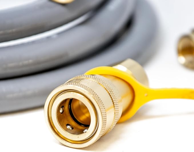 FIRMAN 1805 Natural Gas 10' Hose with Storage Strap Quick Connect Heavy Duty Flexible Weather Resistant Extension Hose for Tri-Fuel Generators BBQ Grills and Outdoor Appliances