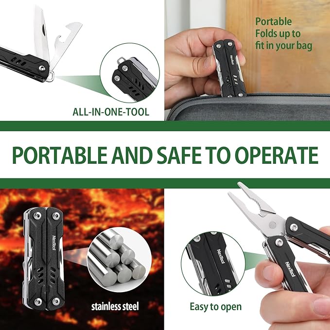 NexTool Mini Sailor S11 Keychain Multitool 11-in-1 Compact EDC Pliers with Pocket Knife Scissors &amp Screwdrivers Lightweight Small Multitool for DIY Travel Camping and Gift Cool Gadget for M