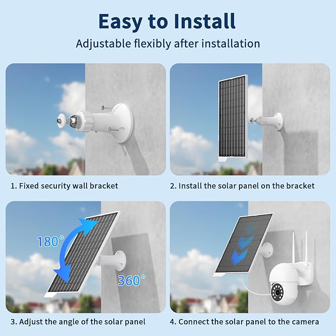 2 Pack 9W Solar Panels- IP65 Waterproof High Efficiency Charger with 10FT USB-C Cable and Micro USB Adapter Works in -4°F~176°F for Outdoor Cameras Smartphones and All DC 5V Devices