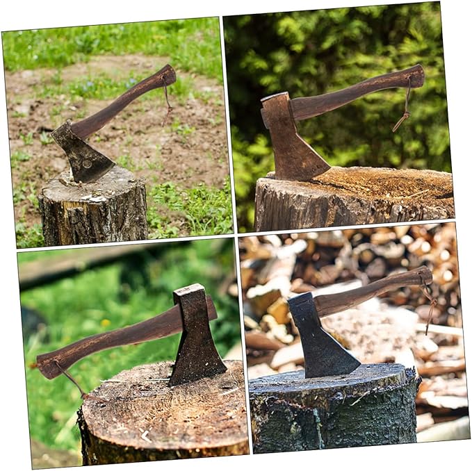 Mini Axe Handle 2Pcs Set Short Wooden Hatchet Grip Replacement for Wood Splitting Practical Sturdy Real Wood Construction Suitable for Camping and Outdoor Use