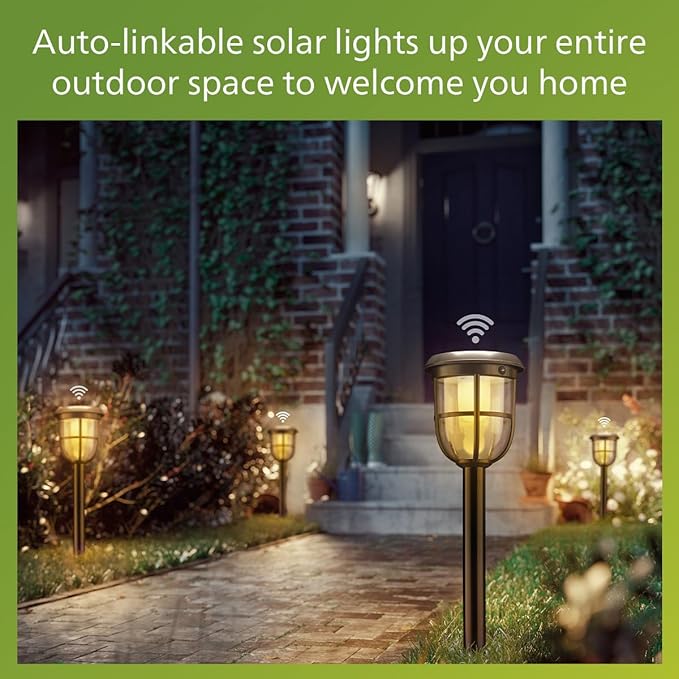 Philips Solar LED 1-Pack Ultra-Efficient Wall Lantern - Radii Dusk to Dawn Automatically Linkable Daylight and Motion Sensor 3000K Bright White Light IP44 Black