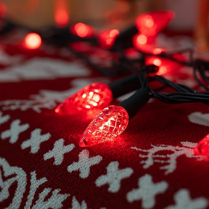 Dazzle Bright C6 Christmas String Lights 200 LED 66 FT Waterproof Connectable String Lights with Timer 8 Modes Christmas Lights for Indoor Outdoor Home Garden Yard Xmas Tree Decoration (Red)