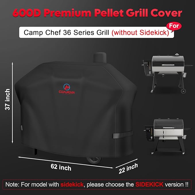 Comnova Pellet Grill Cover for Camp Chef 36 Series - 600D Premium Smoker Cover Waterproof &amp Heavy Duty for Camp Chef Woodwind 36 Woodwind Pro 36 PG36 SmokePro LUX 36 SmokePro SGX 36 and More