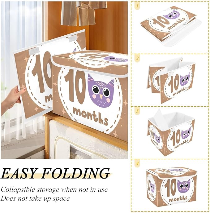 10_months Storage Bin with Lid Collapsible Organization Storage Qt Storage Bins for Dorm Room Home Decor