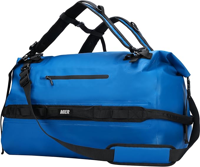 MIER Waterproof Duffel Bag Motorcycle Dry Bag Backpack Large Roll-Top Heavy Duty Dry Duffle Bags for Kayaking Camping Boating Gym Beach Cruise Ship 60L/80L