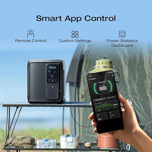EF ECOFLOW Portable Power Station DELTA 3 1000 Air 960Wh LiFePO4 (LFP) Battery 500W AC Output Solar Generator(Solar Panel Optional) for Home Backup Power Camping &amp RVs