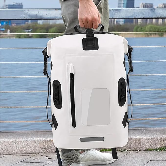 Waterproof Dry Bag 30L Waterproof Drift Bag Swimming Backpack Large River Trekking Shoulder Diving Wet Dry Rafting Canoeing Kayak PVC Camping Bag for SwimmingBoating(Orange)