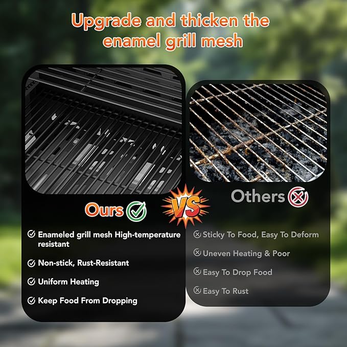 R.W.FLAME 3-Burner Gas Grill with Side Burner 34000 BTU Propane BBQ Grill Stainless Steel Outdoor Grill with Porcelain-Enameled Grates for Backyard Patio Camping