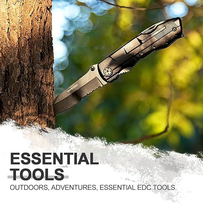 Stainless Steel Multi tool Pocket Folding Knife - Portable Utility Multitool w/Pliers Bottle &amp Can Opener &amp More - Tactical Knives for Men - Great for EDC Outdoor Survival Hiking Camping
