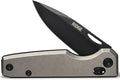 Ridge Everyday Folder Knife - Premium EDC Pocket Knife Sandvik 14C28N Steel Drop Point Blade with Black DLC Finish Ceramic Bearings Deep Carry Clip &amp Multipurpose Design (Stonewashed Titanium)