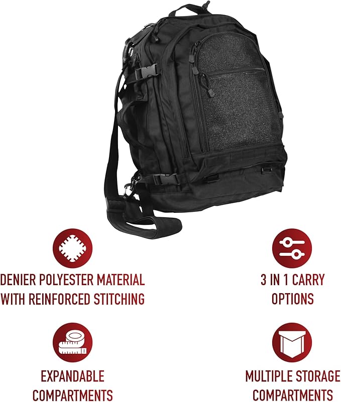 Rothco Move Out Tactical Travel Backpack - Outdoor Hiking Pack for EDC Essential Gear