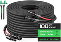 Bateria Power 10AWG 100FT Solar Panel Extension Cable Flame Retardant Protective Sleeving Twin Wire 10 Gauge Solar Cable with IP68 Female &amp Male Waterproof Connectors Dust Caps for Home RV