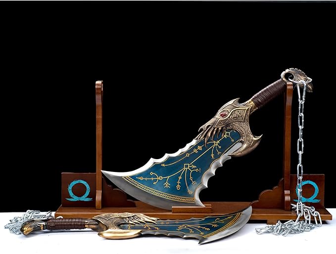 God of War Sword/6.6lb The Blades of Chaos （2 Sets）/5.64lb Leviathan's Axe/Hand Forged high Manganese Steel/Collection Role-Playing Gifts