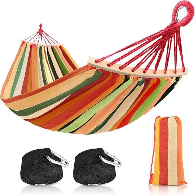 Bestrip Portable Hammock Single &amp Double Hammocks with Carrying Bag and 2 Tree Straps for Camping Travel Beach Outdoor 660lbs Capacity