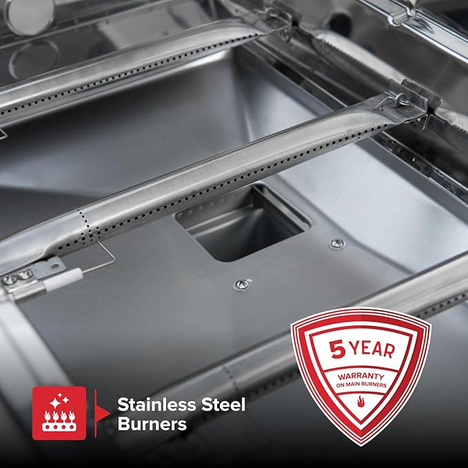 Nexgrill 4-Burner Propane Gas Grill in Stainless Steel with Side Burner 60000BTUs 626 sq. in. Cooking Space Perfect for Outdoor Cooking &amp Grilling Patios BBQ Backyards Silver 720-0830H