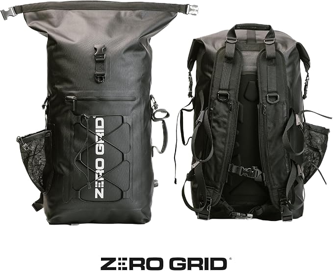 Large Faraday Waterproof Backpack Dry Bag - 45L Roll-Top Backpack with Built-In Pockets on Straps Signal Blocking Design for Added Security - Perfect for Travel Hiking Camping &amp Outdoor Adventu