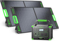EBL 1000W Portable Power Station With 2x 100W Solar Panels 999Wh Backup Lithium Battery Pure Sine Wave AC Outlet 60W PD Fast Charge Solar Generator Set for Outdoor Emergency Camping Travel Off-grid